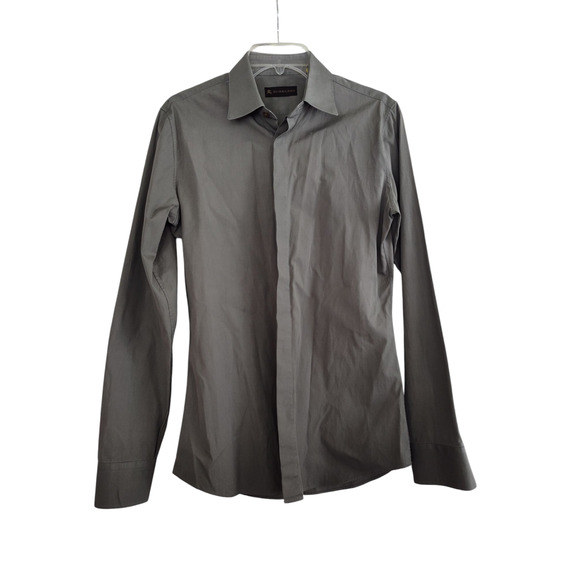 Burberry Other - NWOT Men's Burberry Button Up Shirt Gray Neck Size 15-15.5"